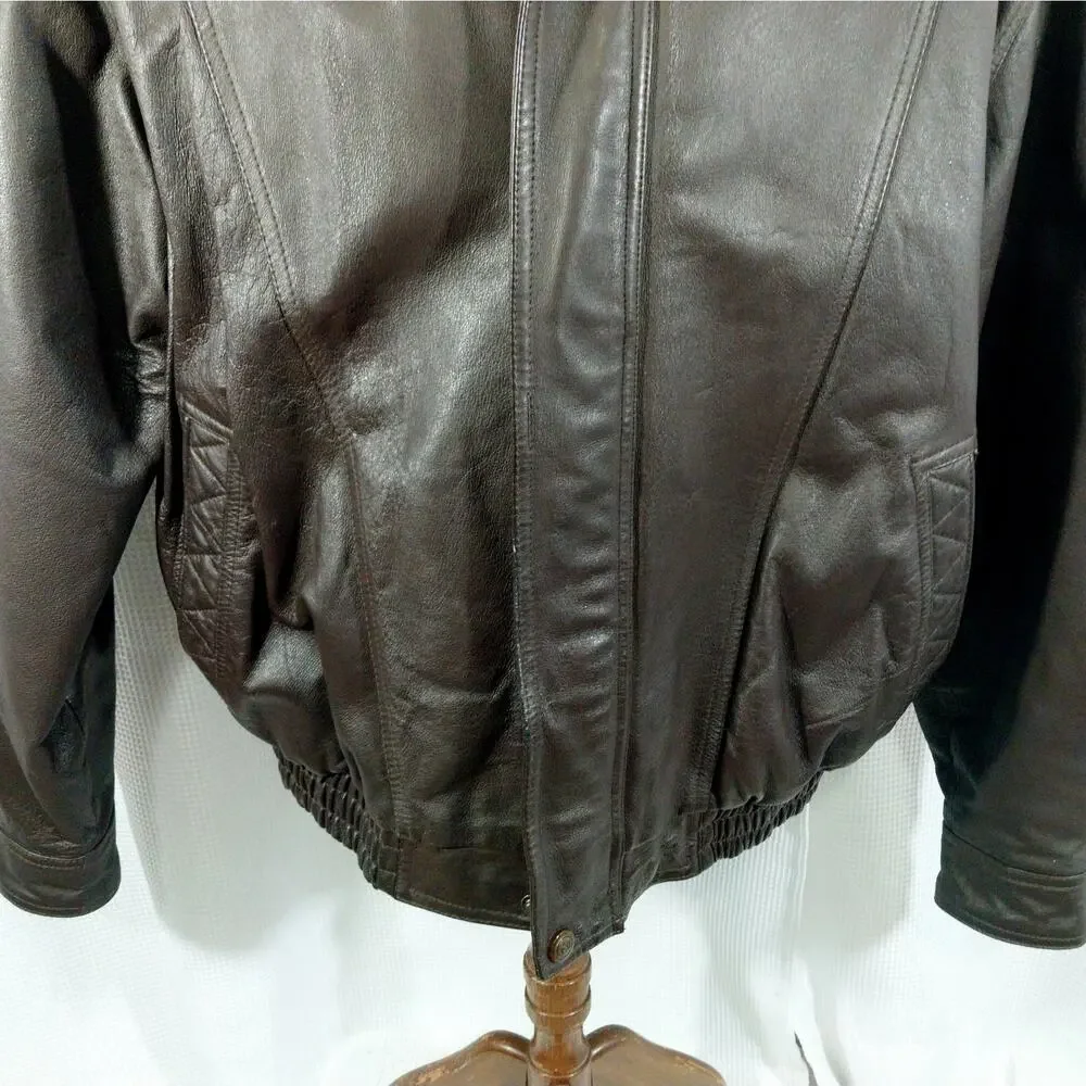 CITTA 2000 BY EUROCRAFT! RICH ESPRESSO BROWN GENUINE LEATHER JACKET, COAT! SZ L